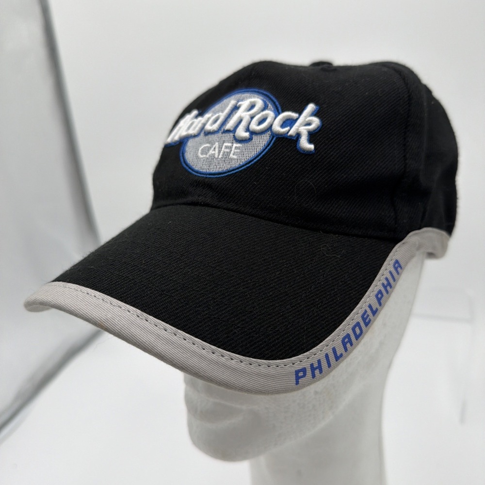 Hard Rock Cafe Philadelphia Baseball Cap Black with Embroidery, OS  Wool Blend‎
